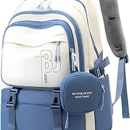 Girls Backpack School Backpack with Small Zipper Pouch Fashion Nylon with Padded Shoulder Straps & Handle Design Multi Compartment Large for School,Camping,Travel-image-52