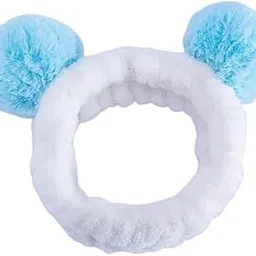 carl vinson Women's Soft Fur Lightweight Texture Elastic Stretch Headband | Blue-picture-29