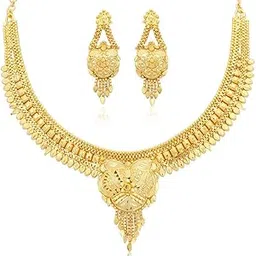 sukkhi Brilliant 24 Carat Gold Plated Wedding Jewellery Choker Necklace Set for Women (N73723)-picture-17