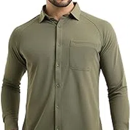 harfun Solid Four Leaf Clover Workday Shirt with Raglan Sleeves-picture-24