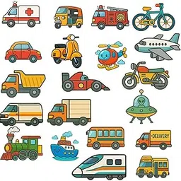 Transport Vehicles Fridge Magnets Set of 20 – Colorful Educational Magnets for Kids | Ambulance, Fire Truck, Auto, Train, Helicopter & More | Fun Learning Toy for Toddlers & Preschoolers-picture-10