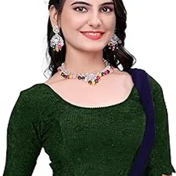 miss wears Women's Regular Fit Readymade Stretchy Jacquard Paisley Saree Blouse-picture-30