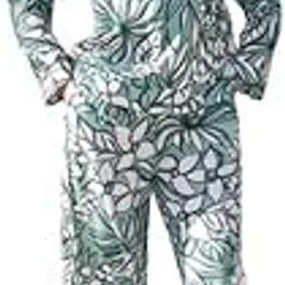 say Night Suit for Womens Printed Sea Green Viscose Rayon Top with Trousers (SE-CS-141_P)-picture-12