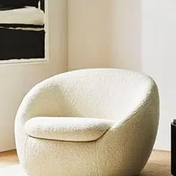 LORDOFWOOD Single Seater Languid Premium Wing Back Cushioned Lounge Chair for Living Room Bedroom Office Single Sofa Chair (Rise White)-picture-22