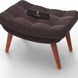 Wooden Twist Stool for Living Room Soft Fabric Comfortable Cushion Ottoman Footrest Stool (Brown)-picture-24