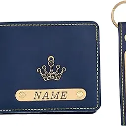 givitas Personalized Faux Leather Wallet and Keychain Combo Set for Men (Blue) | Customized Men's Wallet and Keychain with Name and Charm | Unique Gift for Boys-picture-53