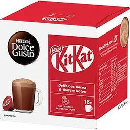 Nes.cafes Dolece Gusto Inspired By the Iconic Kitkat Hot Chocolate Pods Allow You to Indulge in the Kitkat Signature Notes Of Wafer and Cocoa 16 Pods 256g (Imported UK)-image-2
