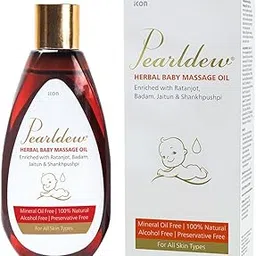 Pearldew Herbal Baby Massage Oil 100 ml | with Ratanjyot, Badam, Jaitun, Shankhpushpi, Camphor,Vitamin E, Til Oil and Urad Oil | Preservative Free| Mineral Oil Free(100 ml (Pack of 1 (100ml X1))-picture-30