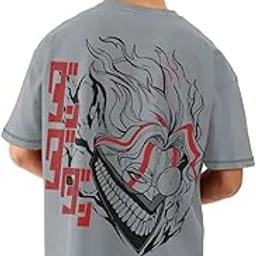 crazymonk Dandadan Okarun Printed Anime Oversized T-Shirt - Steel Grey-picture-12