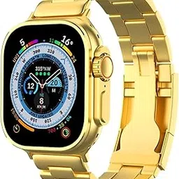PunnkFunnk MELBON 24k Golden Ultra Max Bluetooth Calling Smartwatch, Wireless Charge, Multiple Watch Faces, Smart Watch for Men with 24k Golden Strap-picture-33