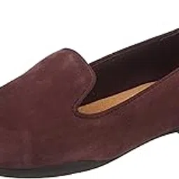 clarks Womens Sara Poppy Burgundy Suede Slip On Shoes-picture-19