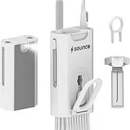 Sounce 8 in 1 Laptop Cleaning kit for Mobile, iPhone, Airpods, Keyboard, Multifunctional Screen Cleaner Gadget with Mobile Holder - White-image-71
