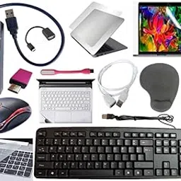 Anjo 14 in 1 Combo of Wired Keyboard & Mouse, Mouse Pad with Wrist Support, USB Hub3.0, Cleaner, OTG Micro&C, Extension, LED, Laptop Trackpad & Lid Lamination, 14.6 inch Key&Screen Guard & Sleeve-picture-33