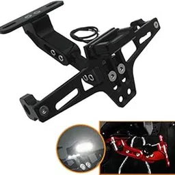 Gear Up CNC Adjustable LED Tail Tidy with Number Plate Holder with LED for TVS APACEHE RTR 160/180/200 (Black)-picture-56