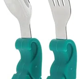 Abaodam 1 Set Spoon and Fork Set Tableware for Kid Training Utensil Utensils for Spoon and Fork Tableware Training Tableware Fork Dinning Utensil, 9.2x2.9cm, Green, 1411849D7I8L1CFRRJIJA16R-picture-12