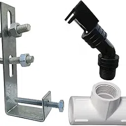 10 Set of Krishna Automation Solar Panel Cleaning Sprinkler Nozzle Kit with 0.5 inch L Clamp and 1/2" UPVC White One Sided Threaded Tee Connector, Complete Set (10)-picture-21