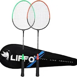 Liffo® Aluminium Badminton Racket with Full-Cover Set (Multicolor) Pack of 2 (WXM-YD 2.1)-picture-20