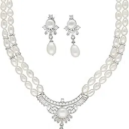 sri jagdamba pearls dealer Sri Jagdamba Pearls Ruhani Pearl Necklace Set For Women & Girls | Gifts To Sister/Wife/Girlfriend/Mother | Freshwater Pearls With Certificate of Authenticity-picture-16
