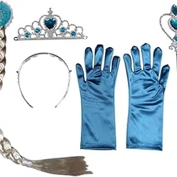 BookMyCostume Queen Accessory Set With Gloves Fairy Tale Fancy Dress Accessory for Kids image 1