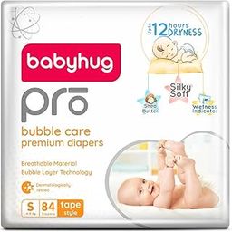 babyhug Unisex Pro Bubble Care Premium Tape Style Diaper Small(S) Size-84 Pieces-picture-30