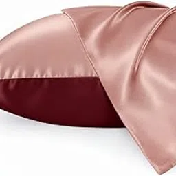 Blacksmith SatinSilk Dual Tone Pillow Cover for Hair and Skin | Silk Pillow Case | Enveloper Closure| Rose Gold & Maroon | 30 x 20 Inch | Pack of 3-picture-15