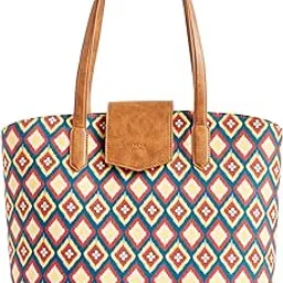 teal by chumbak Women's Office Tote Bag | Stylish Tote for 15-inch Laptop | Professional Printed Canvas Tote Bag-picture-12