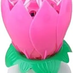Musical Rotating Lotus Birthday Candle, Pink and Green, Auto-Blooming with Music-picture-29