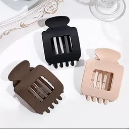 Duckbill Hair Clips for Women | Strong Grip Flat Round No-Slip Jaw Clips | Ergonomic Curved Design for Thick & Thin Hair | Large Hair Clips for Everyday & Special OccasionsSet of 3 Black Brown Beige Pink-picture-35