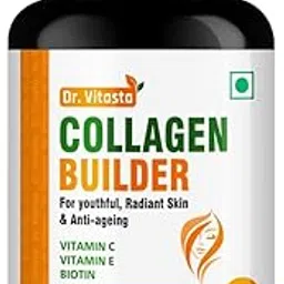 Vitasta COLLAGEN BUILDER | For youthful, Radiant Skin & Anti-ageing | VITAMIN C | VITAMIN E | BIOTIN | HEALTH SUPPLEMENT | (50 Capsules)-image-1