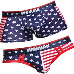 merishopp 2 Mens Elegant American Symbol Underwear Thong Boxer Briefs Trunks Shorts Panties-picture-34
