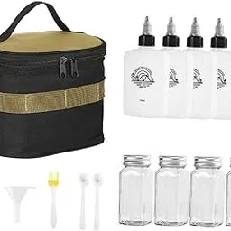 SECRET DESIRE Camping Spice Jars Bag Travel Tote Bag Picnic Sauce BBQ Backpacking Portable with Jars-picture-60