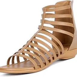 trase Flats Gladiator With Zip Closure For Women Sandals| Gladiator High-Tops Sandals For Women | Stylish & Comfortable | College, Office, Shopping, Outdoor & Beach Wear-picture-46