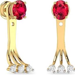 pc jeweller Yellow Gold and Diamond Stud Earrings for Women-picture-17
