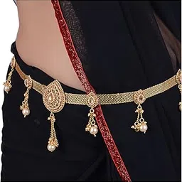 lucky jewellery Kamarband Studded with Sparkling Stones Also Known as Waist Chain, Hip Chain, Belly Chain, Udiyanam, Body?Jewellery, Waist Belt (396-I2LG-328-Parent)-picture-10