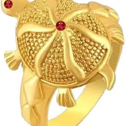 bhumi creation Panchdhatu Zircon Studded Tortoise Turtle Meru Ring Adjustable Gold Plated for Men and Women, Set of 6-picture-17