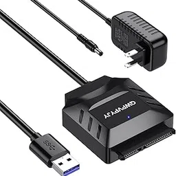 SATA to USB 3.0 Adapter for 2.5/3.5 inch HDD/SSD, Black Plastic Hard Drive Adapter with USB 3.0 Interface, 5Gbps Data Transfer, 12V/2A Power Supply Required for 3.5 inch HDD-picture-14