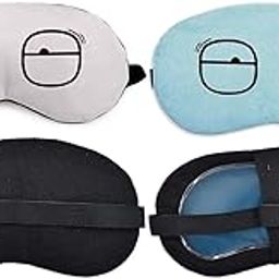 Aoxeria (PACK OF 2 PIECE) Printed Eye Mask For Sleeping Men Women With Cooling Gel For Night Deep Sleep, Dark Circles, Puffy Eye's, Dry Eyes (white and blue).-picture-31