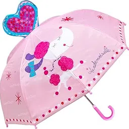 Zest 4 Toyz Umbrella for Kids 100% Waterproof Lightweight Stylish 3D Dog Umbrella For Rain Kids Umbrella for Girls Boys and Baby - Pink White-picture-46