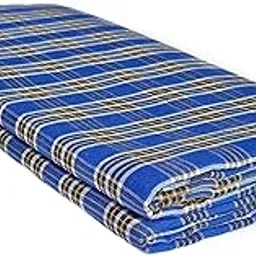 Rich Cotton Small Check Lungi for Men Soft (2 Meters) blue and white pack of 1 Unstitched-image-4