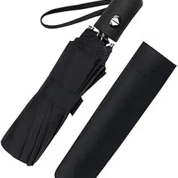 shanya 3-Fold Automatic Umbrella – 92 cm Canopy, Black, Windproof & Compact – Pack of 1-picture-25