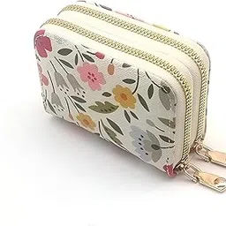 syga Women's Zip-Around Wallet with Flower Pattern, Multi-Card Slots and Coin Holder(Grass Green)-picture-37
