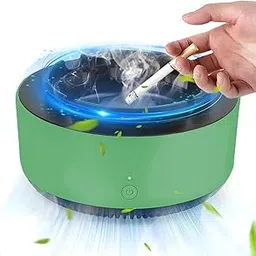SEED VANAM® Smokeless Cigarette Ashtray | Odorless, Electric Air Purifier with Smokeless Filter | Portable, Quiet, and Compact Design for Home & Office Use | Removes Smoke and Odors (Green)-picture-65