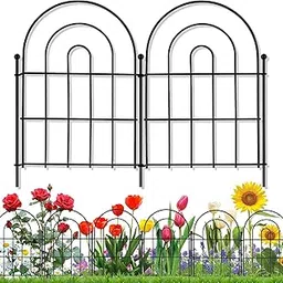 Decorative Garden Fence Animal Barrier: 22 in(H) x 18 ft(L) Garden Fence Border Flower Rabbit Garden Fencing Small Arched Rustproof Metal No Dig Fence Landscape Decor for Yard - 18 Pack-image-49