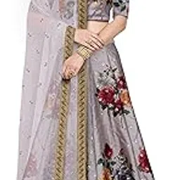 zeel clothing Women's Faux Silk Semi stitched Lehenga Choli (7019-Grey_Grey_Free Size)-picture-18