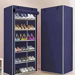 Portable Collapsible Wardrobe for Storage – Foldable Cloth Organizer Cupboard with Shelves for Bedroom & Home (Durable, Space Saving Design) (Blue, 6 Tier)-picture-23