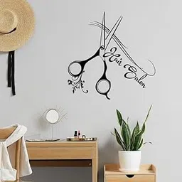 Hair Salon Logo Wall Sticker PVC Vinyl Easy to Stick (27 X 27)-picture-22