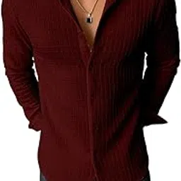 uiriuy Men's Casual Button Down Shirts Long Sleeve Linen Shirt Fashion Textured Beach Summer Shirts| Men Stylish Shirt | Men Fancy-picture-10