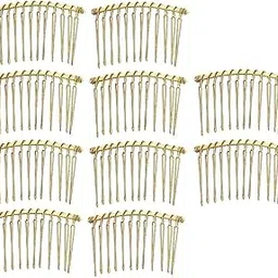 10pcs DIY Blank Metal Hair Clips Side Comb 12 Teeth Hair Accessories Gold | 10 Pieces Blank Side Comb-image-14