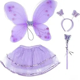 Wings Costume, Fairy Costume 4pcs for Costume Party for Halloween Party for Cosplay Prop(Purple, 4-Piece Single-Layer Wings)-image-79