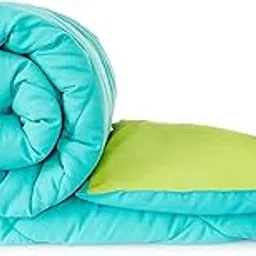Kuber Industries Microfiber Reversible Lightweight AC Comforter Double Bed Blanket for All Weather/Seasons (Olive Green & Aqua Blue)-picture-21
